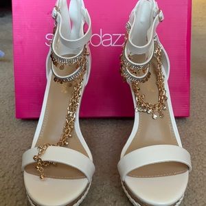 Shoe dazzle decorated wedges